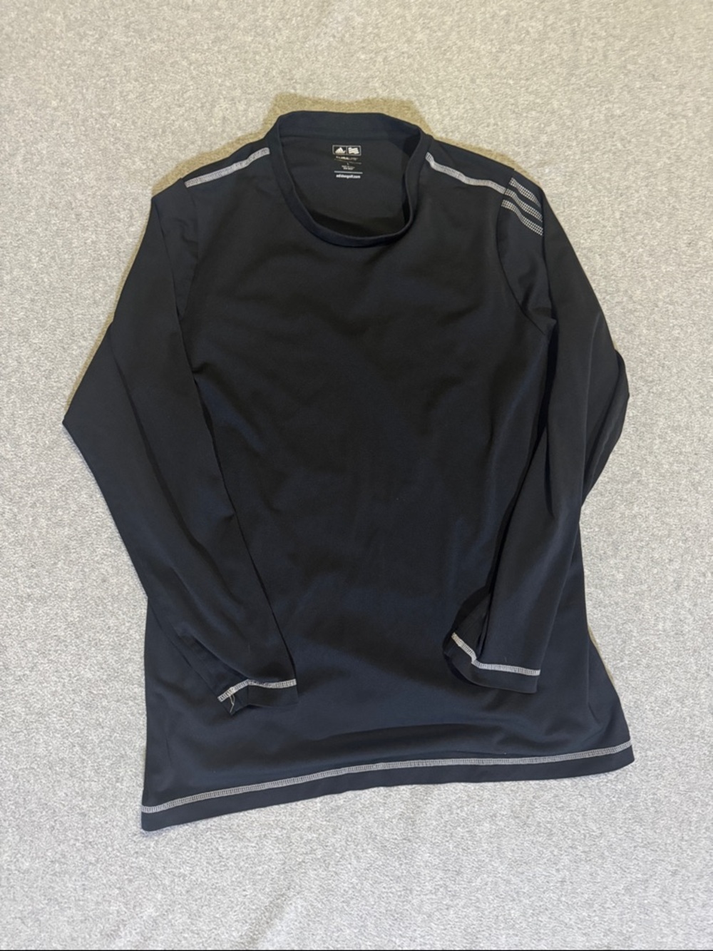 Adidas Men's L Climalite Golf Black Performance Long-Sleeve Shirt